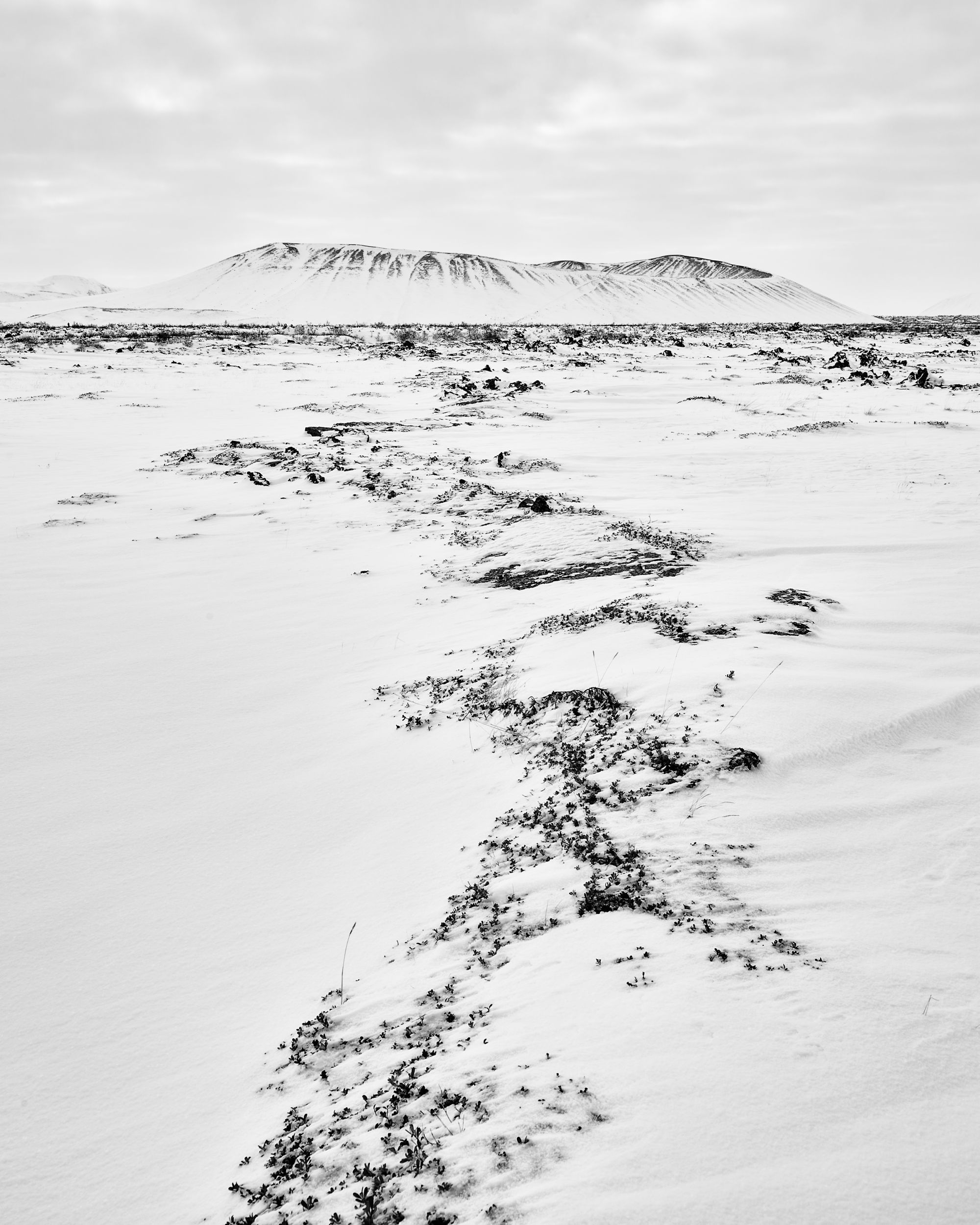 Crater Hverfjall in winter