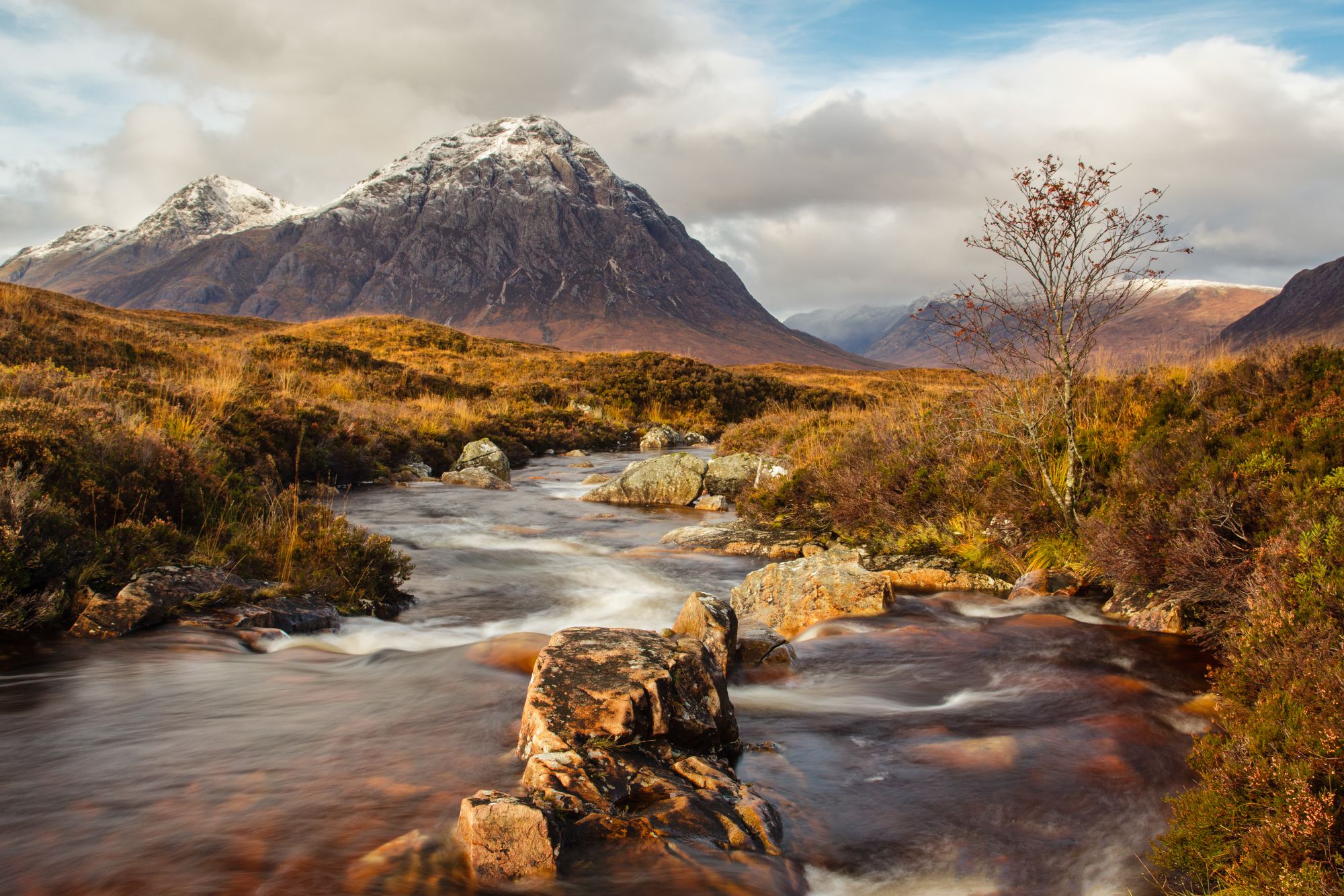 Mountain and river in Scotland