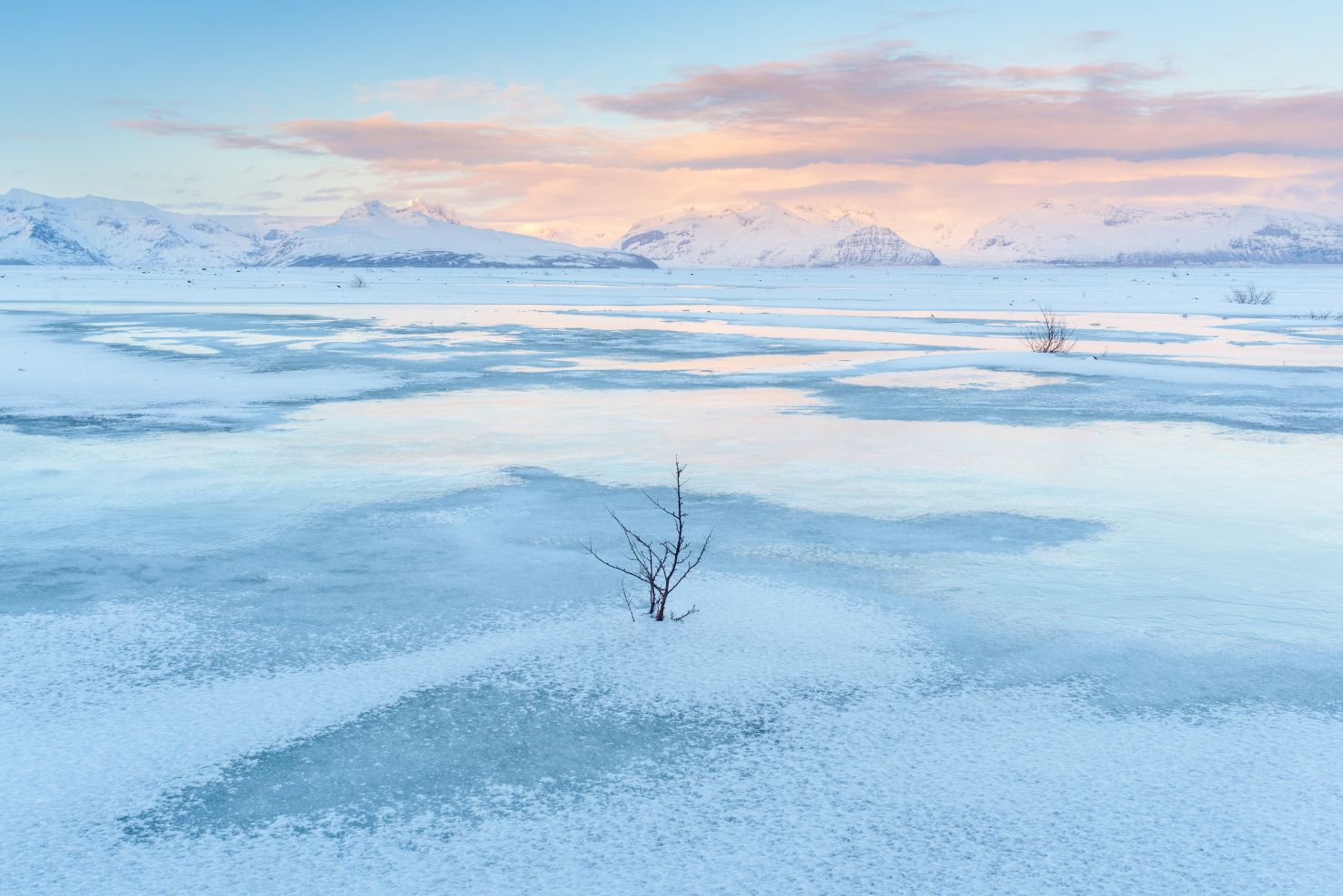 Bevroren vlakte in IJsland